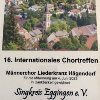 16. Internnationales Chortreffen 2023